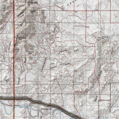 HuntData Wyoming Topo Map for Mule Deer Unit 16