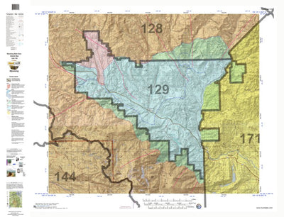 HuntData Wyoming Game Concentration Map for Mule Deer Unit 129