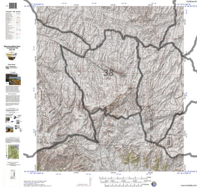 HuntData Wyoming Topo Map for Mule Deer Unit 38