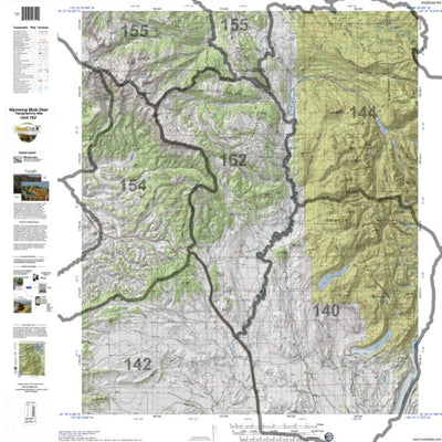 HuntData Wyoming Topo Map for Mule Deer Unit 162