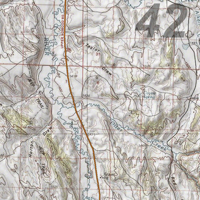HuntData Wyoming Topo Map for Mule Deer Unit 42