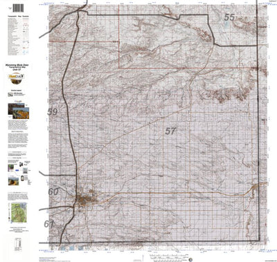 HuntData Wyoming Topo Map for Mule Deer Unit 57
