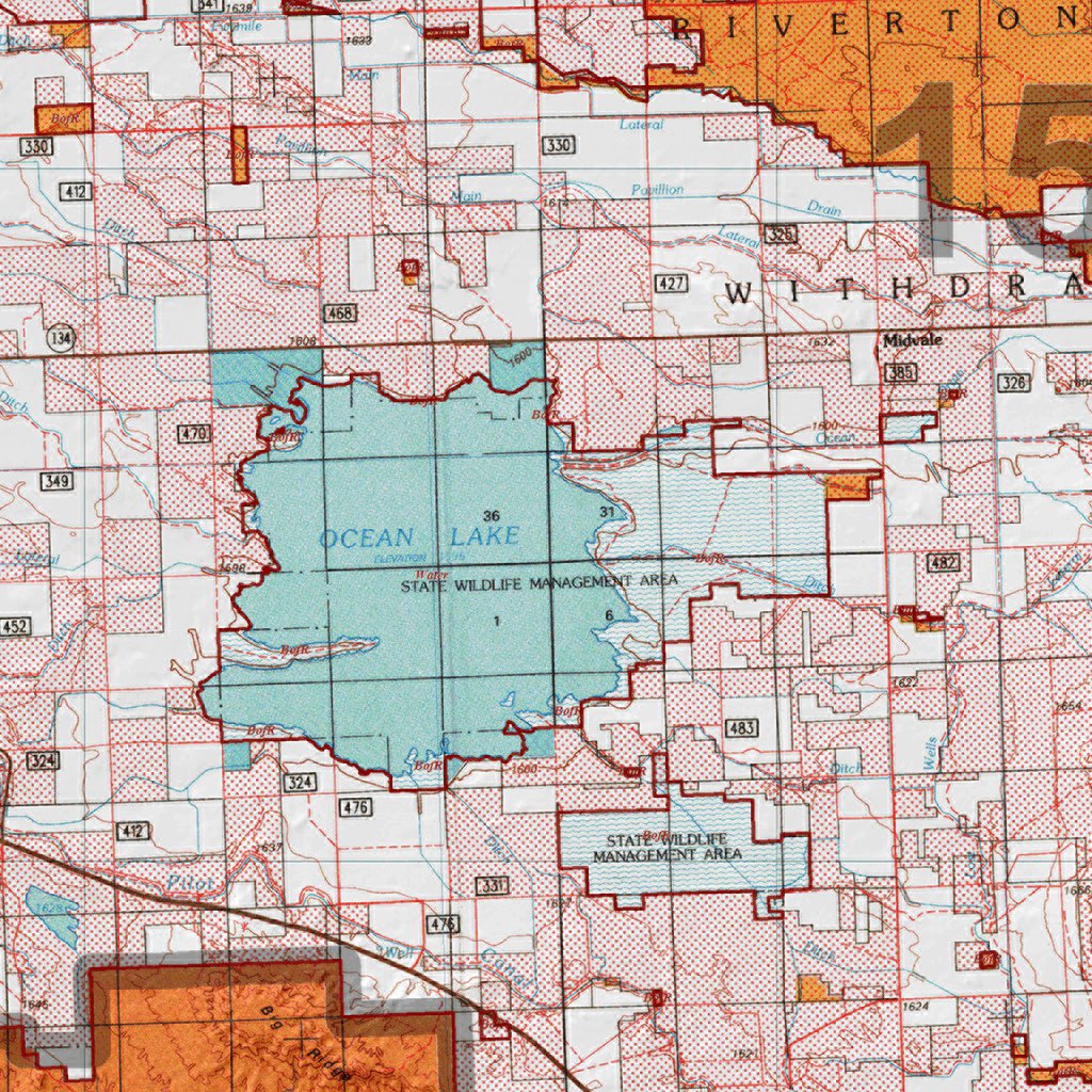 HuntData Wyoming Land Ownership Map for Mule Deer Unit 170 by HuntData
