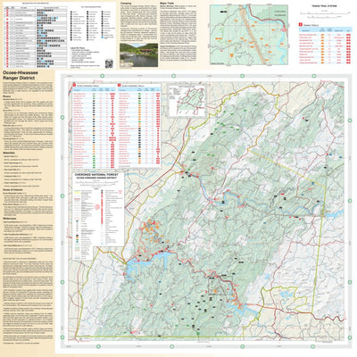 Cherokee National Forest, Ocoee-Hiwassee District, Forest Visitor Map, FVM