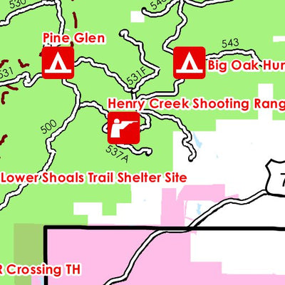 Talladega National Forest, Shoal Creek Ranger District Recreation Map
