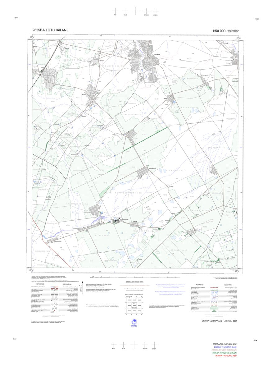 2625BA LOTLHAKANE Map by Chief Directorate: National Geo-spatial ...
