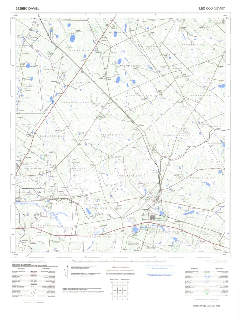2629BC DAVEL Map by Chief Directorate: National Geo-spatial Information ...