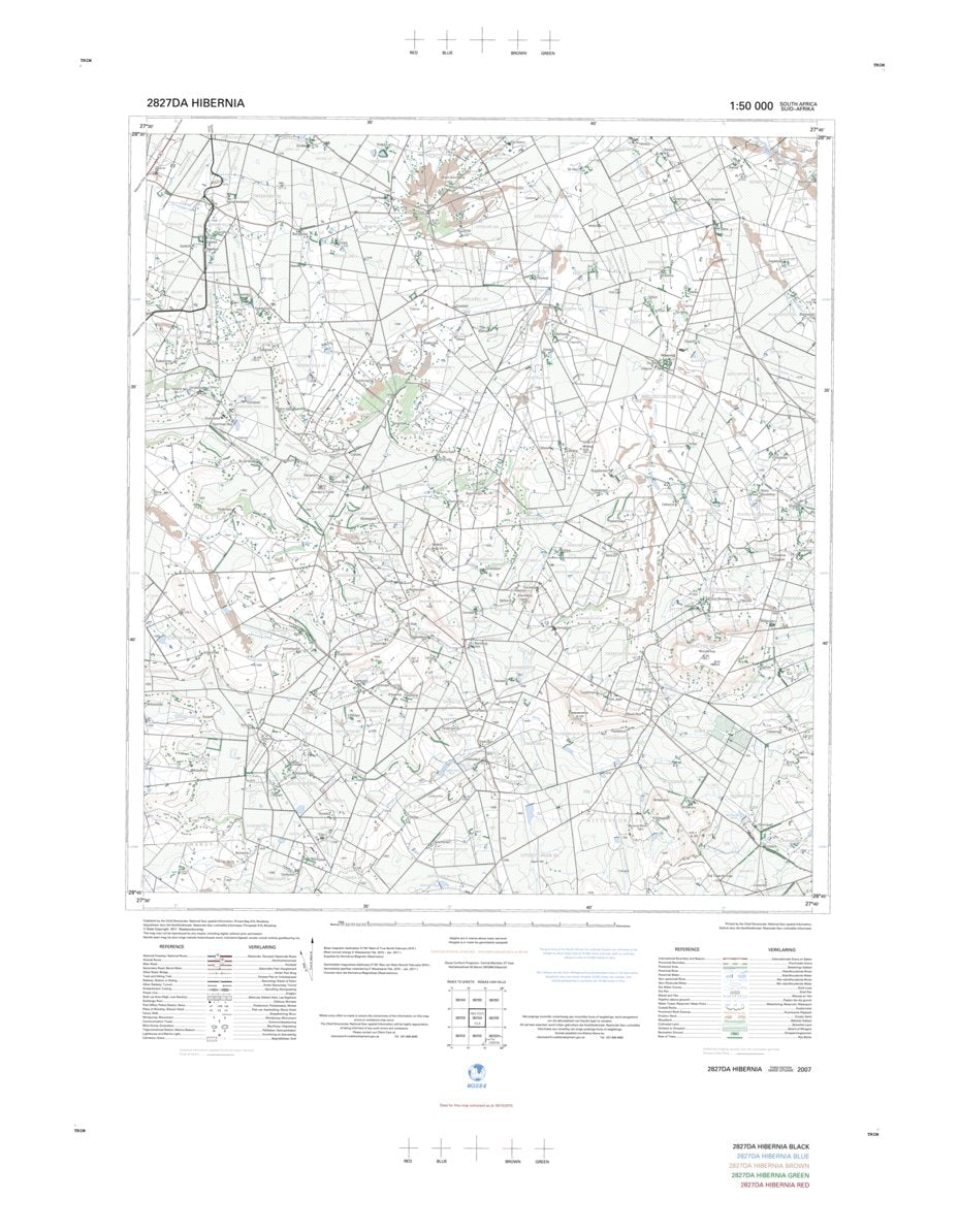 2827DA HIBERNIA Map by Chief Directorate National Geospatial