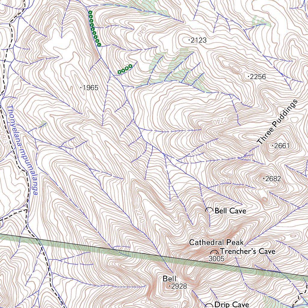 2829CC CATHEDRAL PEAK Map by Chief Directorate: National Geo-spatial ...