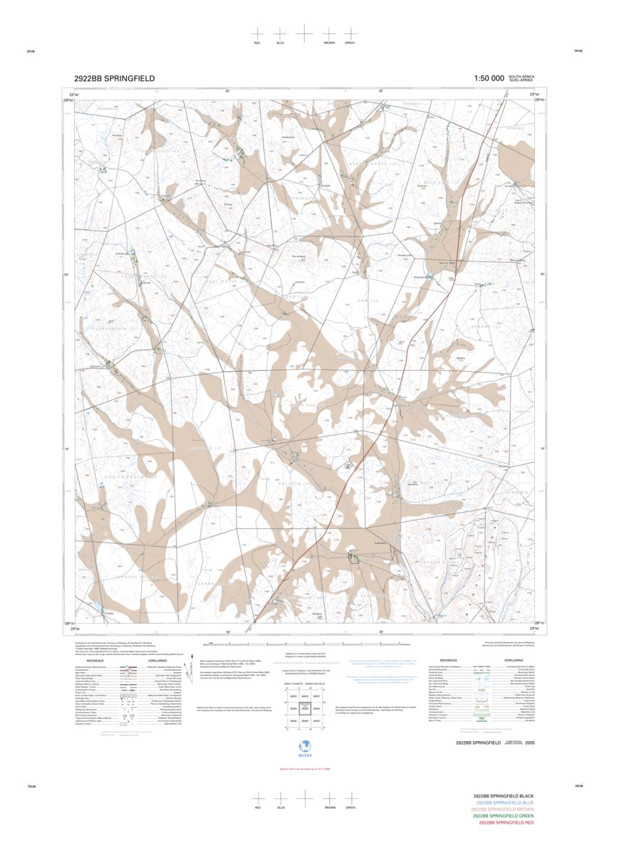 2922BB SPRINGFIELD Map by Chief Directorate: National Geo-spatial ...