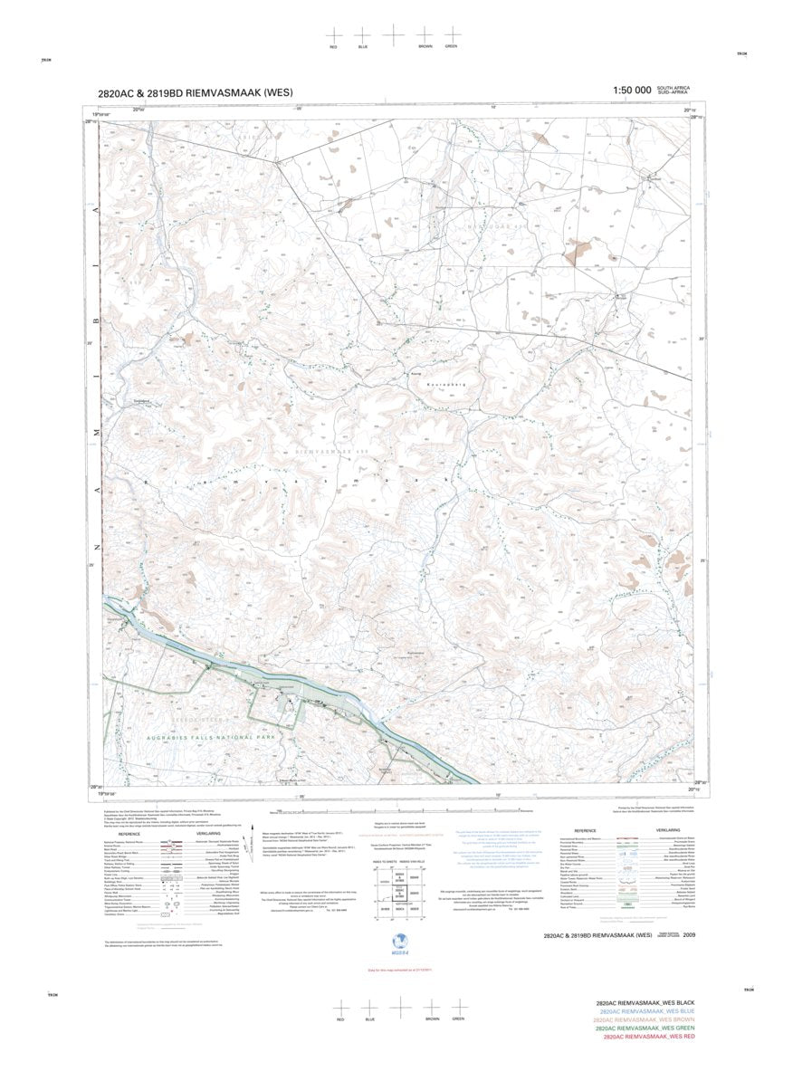 2820AC, 2819BD RIEMVASMAAK(WES) Map by Chief Directorate: National Geo ...