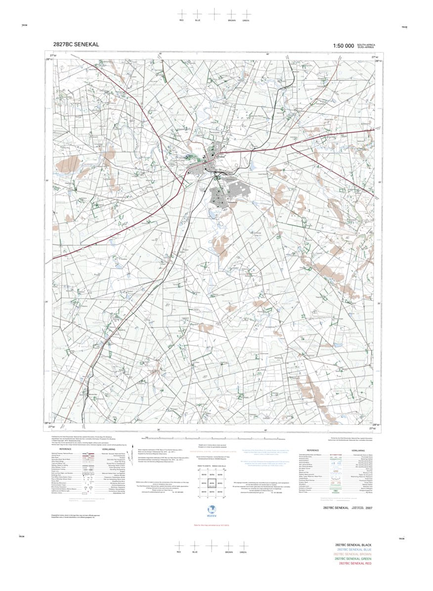 2827BC SENEKAL Map by Chief Directorate National Geospatial