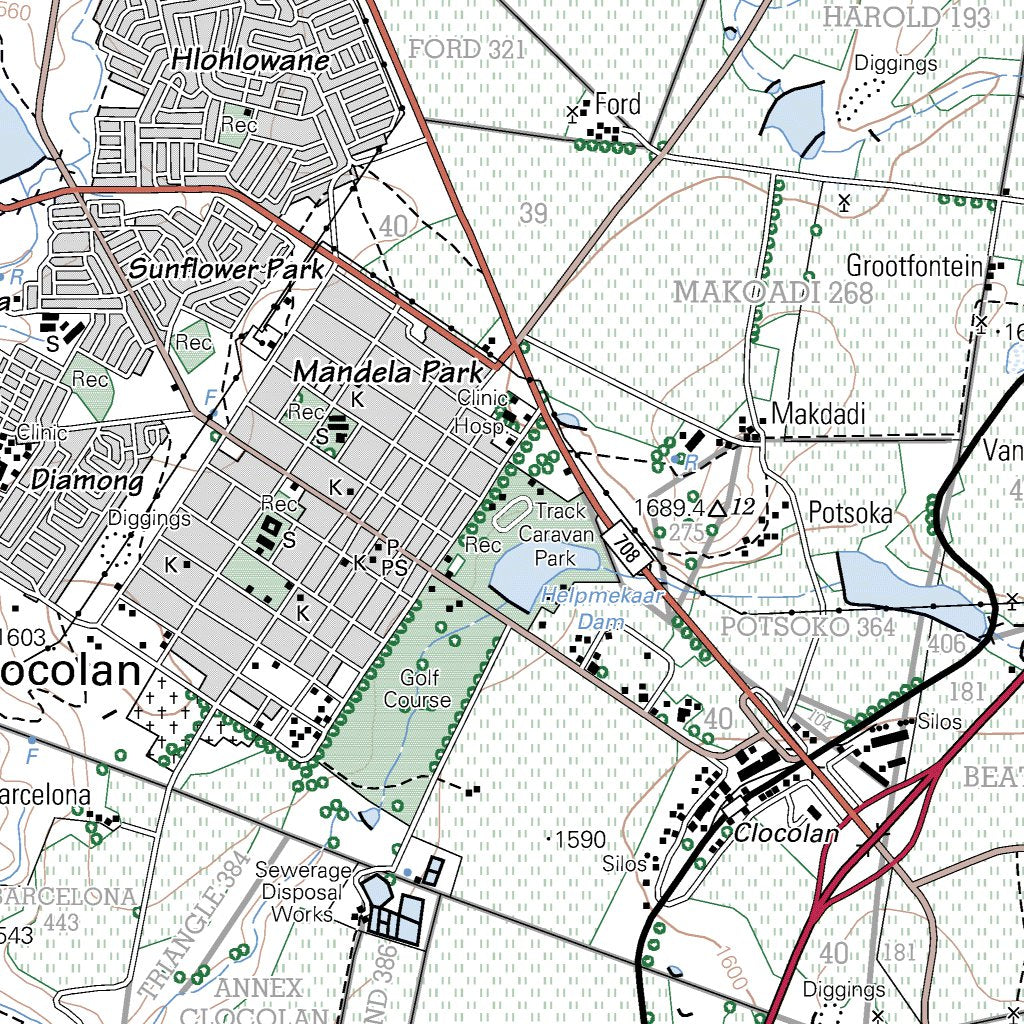 Clocolan Postal Code 2827DC CLOCOLAN Map by Chief Directorate: National Geo-spatial ...