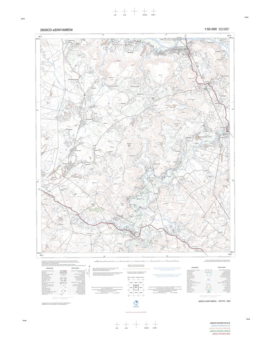 2830CD eSINYAMENI Map by Chief Directorate: National Geo-spatial ...