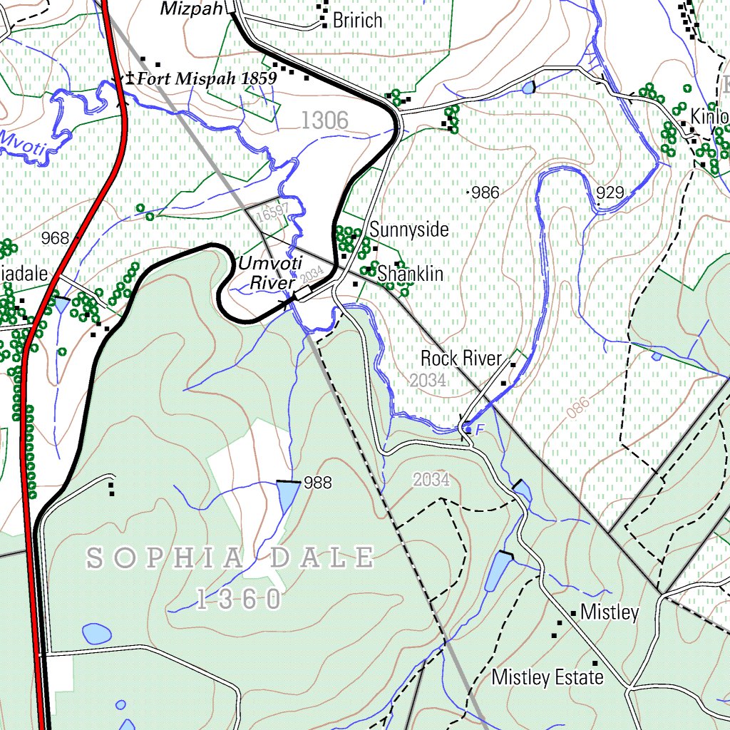 2930BA GREYTOWN Map by Chief Directorate National Geospatial