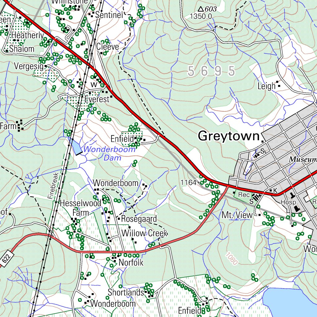 2930BA GREYTOWN Map by Chief Directorate National Geospatial