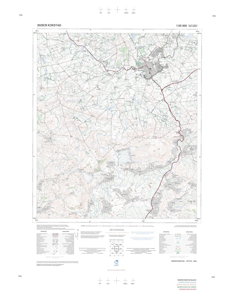 3029CB KOKSTAD Map by Chief Directorate National Geospatial