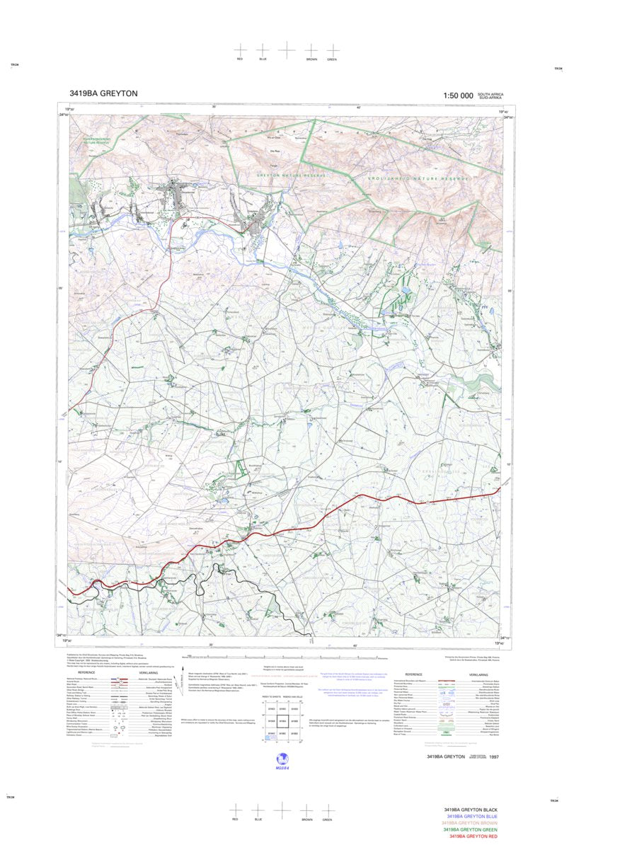 3419BA GREYTON (3rd Edition) Map by Chief Directorate National Geo