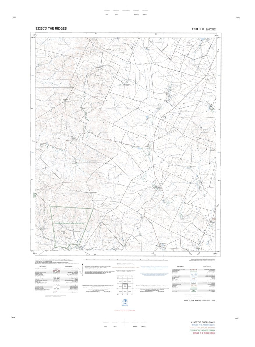 The Ridges Map 3225CD THE RIDGES Map by Chief Directorate: National Geo-spatial ...