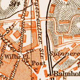 Bayreuth city map, 1909