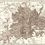 Elberfeld (now part of Wuppertal) city map, 1887
