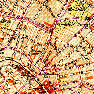 Berlin city map, 1903 (legend in Russian)