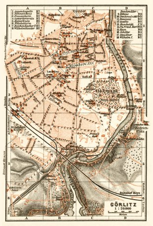 Görlitz city map, 1906