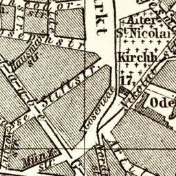 Hannover city map, 1887