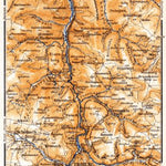 Schwarzwald (the Black Forest) map: from Hornberg to Triberg, 1905