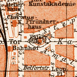 Karlsruhe city map, 1909