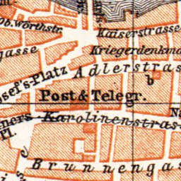 Nürnberg (Nuremberg) city map, 1906