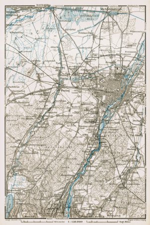 Map of the environs of Munich (München), 1909