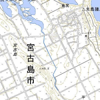372522 西平安名岬（にしへんなざき Nishihennazaki）, 地形図