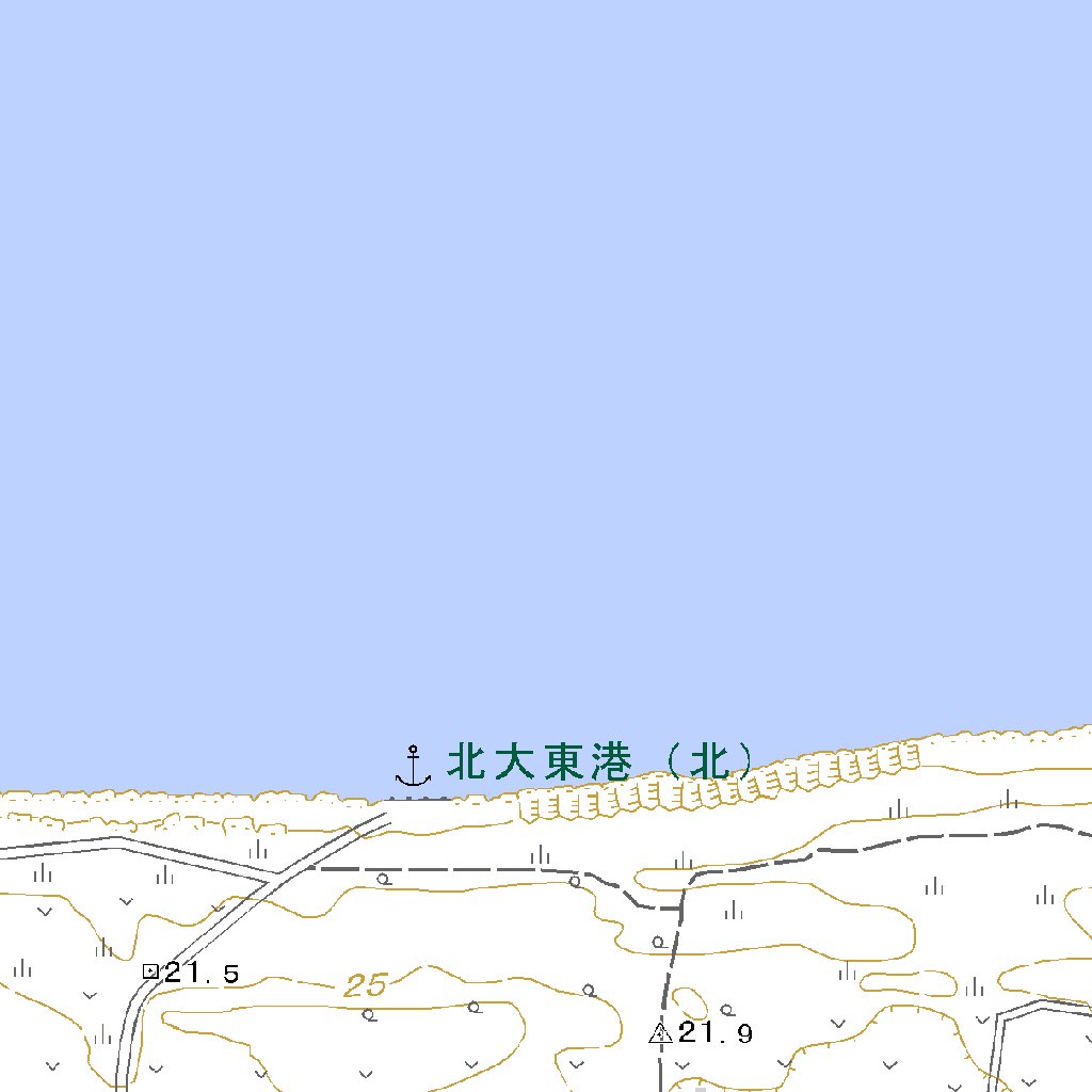 383172 北大東島（きただいとうじま Kitadaitojima）, 地形図 Map by