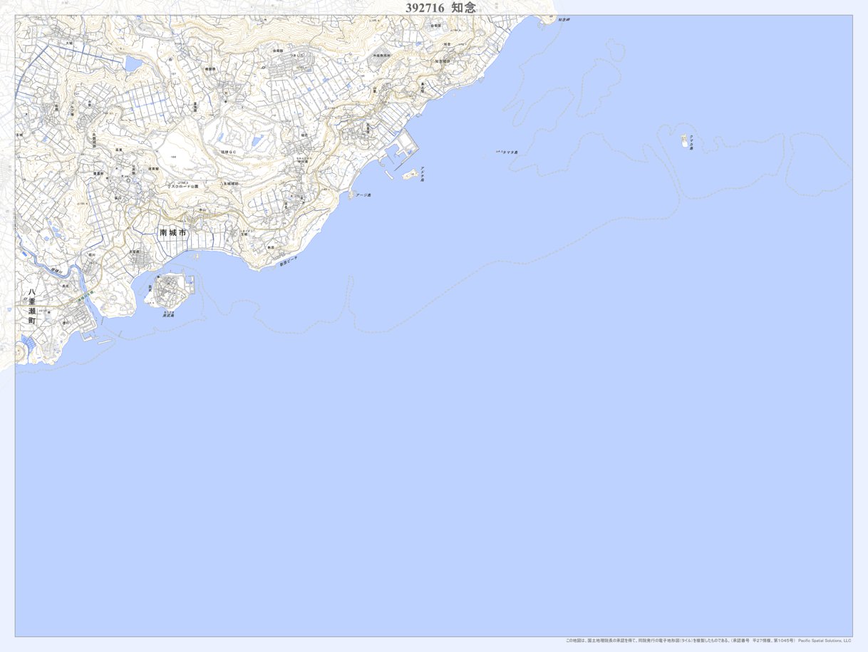 392716 知念（ちねん Chinen）, 地形図 Map by Pacific Spatial
