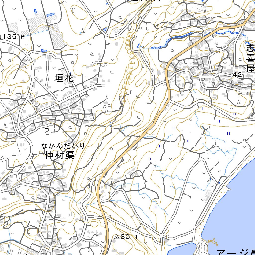 392716 知念（ちねん Chinen）, 地形図 Map by Pacific Spatial