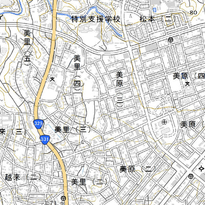 392746 沖縄市北部（おきなわしほくぶ Okinawashihokubu）, 地形図