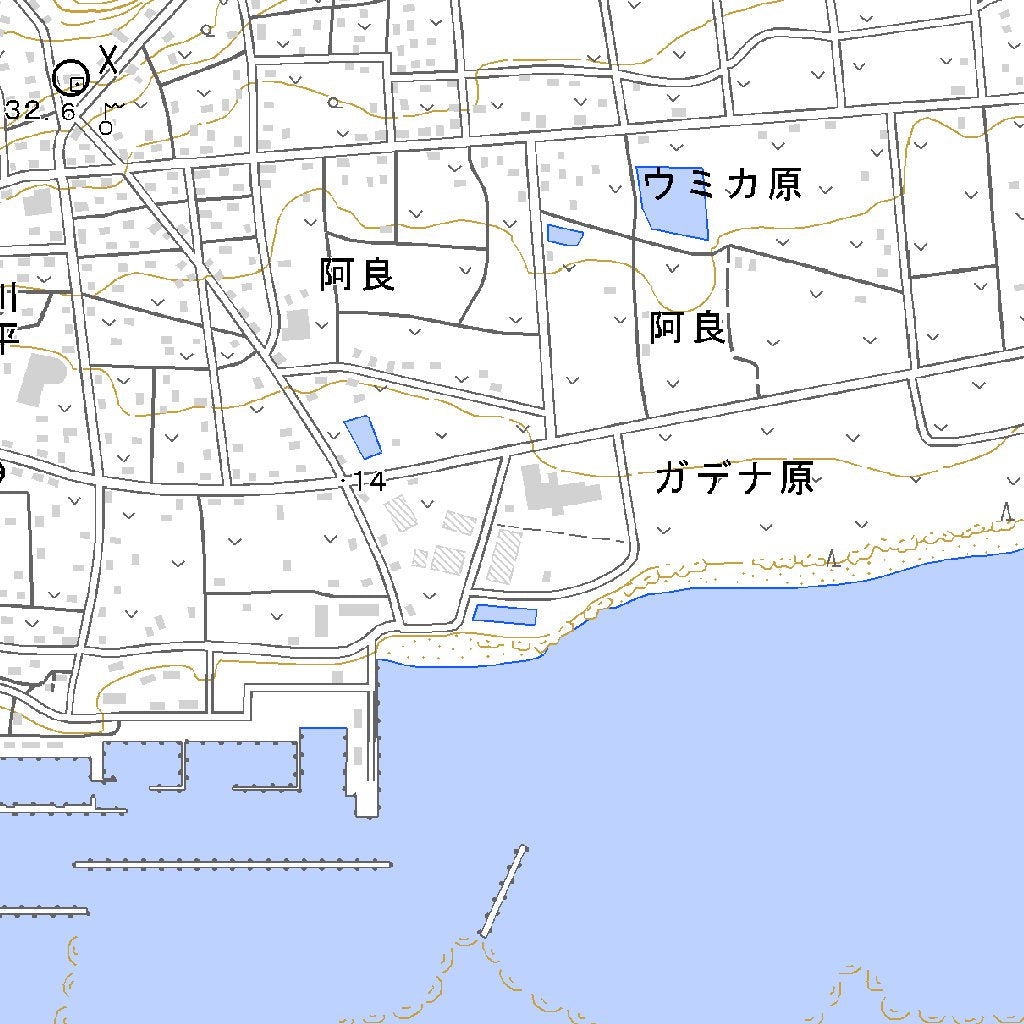 402706 伊江島（いえじま Iejima）, 地形図 Map by Pacific Spatial