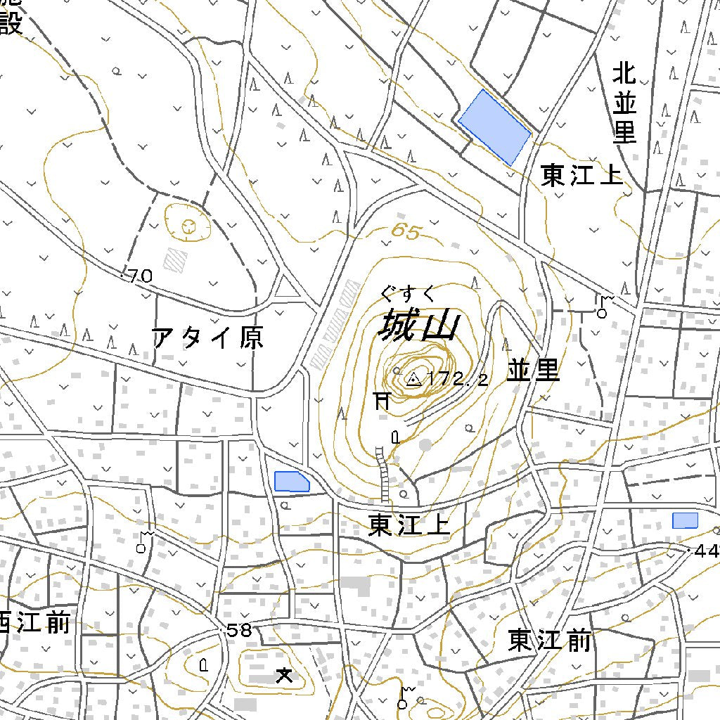 402706 伊江島（いえじま Iejima）, 地形図 Map by Pacific