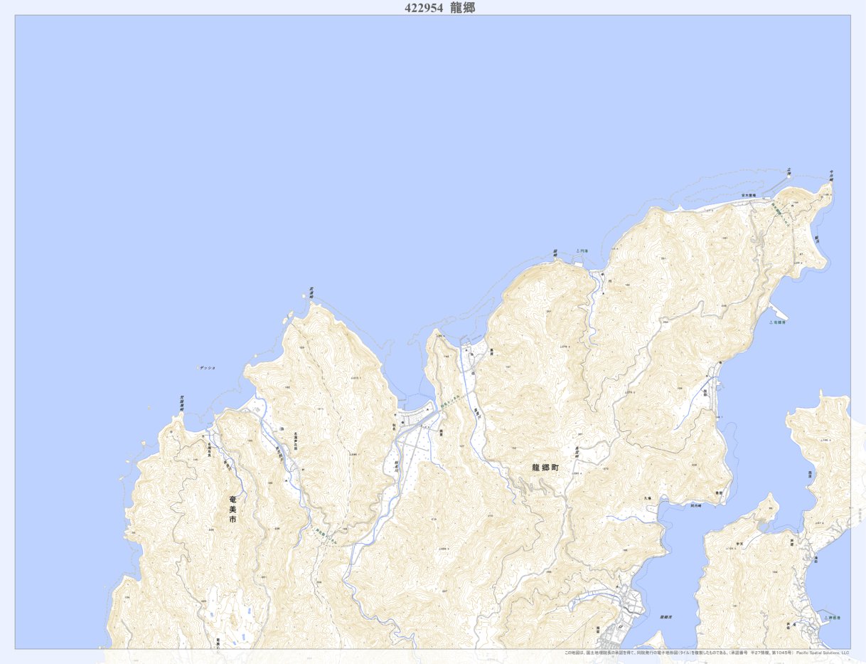 422954 龍郷（たつごう Tatsugo）, 地形図 Map by Pacific Spatial 