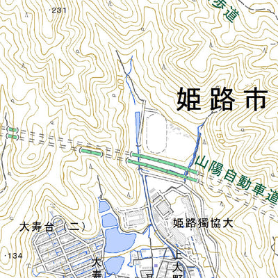 523425 姫路北部（ひめじほくぶ Himejihokubu）, 地形図