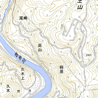 523430 柵原（やなはら Yanahara）, 地形図