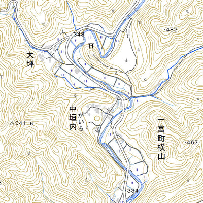 523465 神子畑（みこばた Mikobata）, 地形図
