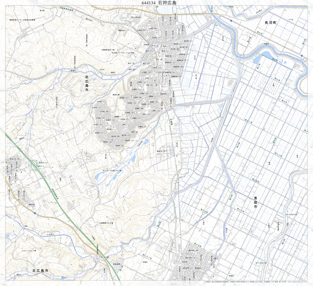 644134 石狩広島（いしかりひろしま Ishikarihiroshima）, 地形図 Map