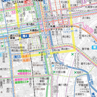 Sapporo Bus Route Map 2016 (Namara benrina basu mappu)