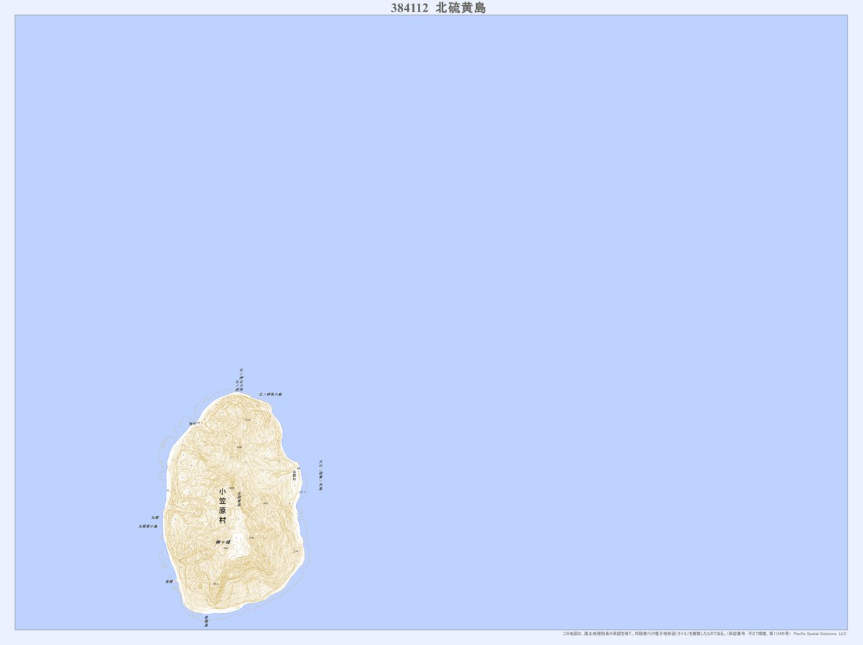 384112 北硫黄島（きたいおうじま Kitaiojima）, 地形図 Map by