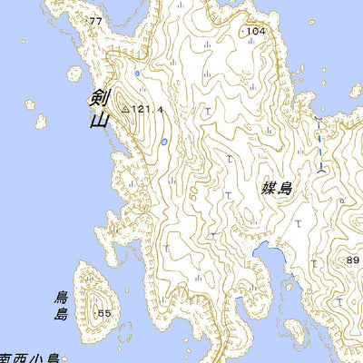 414231 媒島（なこうどじま Nakodojima）, 地形図