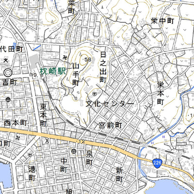 463072 枕崎（まくらざき Makurazaki）, 地形図
