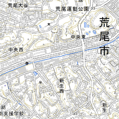 493033 荒尾（あらお Arao）, 地形図