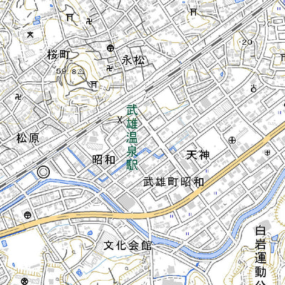493060 武雄（たけお Takeo）, 地形図